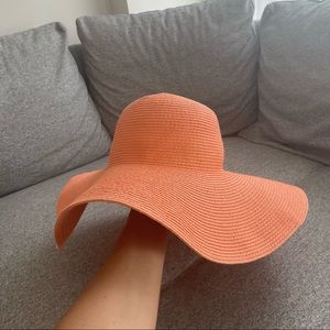 ORANGE BIG HAT OVERSIZE SUN SUMMER